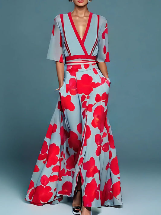 Amelia™ | Elegant Wrap Dress with Floral Pattern