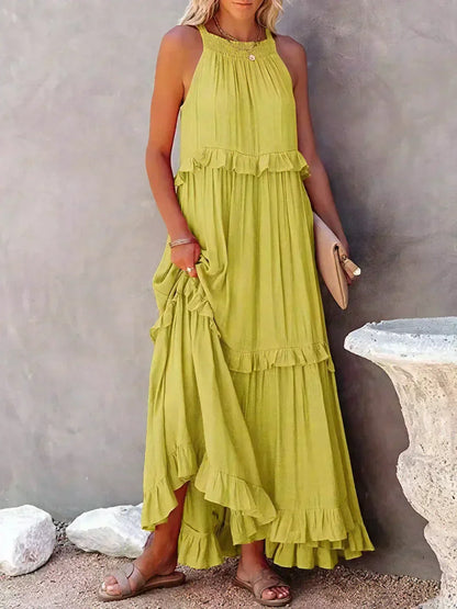 Sarah | Ruffled Halter Maxi Dress (Almost Sold Out)
