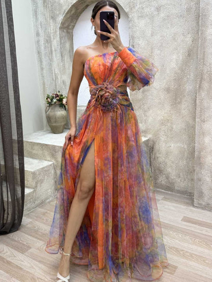 Kayla™ | Asymmetric Floral Long Dress