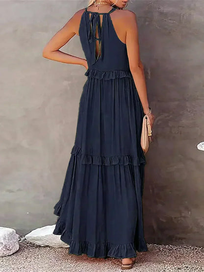 Sarah | Ruffled Halter Maxi Dress (Almost Sold Out)