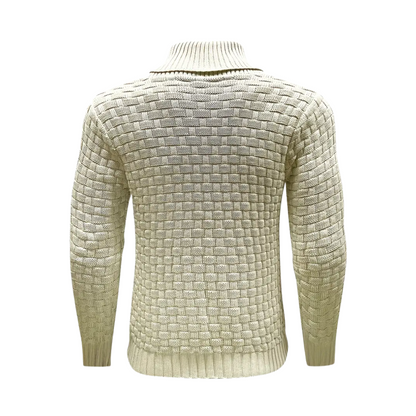 Malcolm – Textured Knit Button Collar Jumper