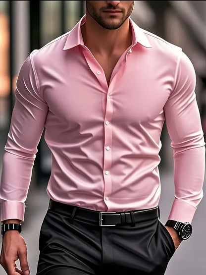 Byron - Elegant Long Sleeve Shirt With Button (1+1 FREE)