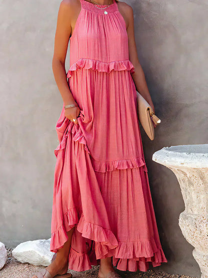 Sarah | Ruffled Halter Maxi Dress (Almost Sold Out)