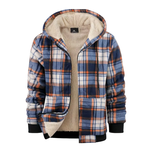 Harris – Checked Sherpa-Lined Hoodie