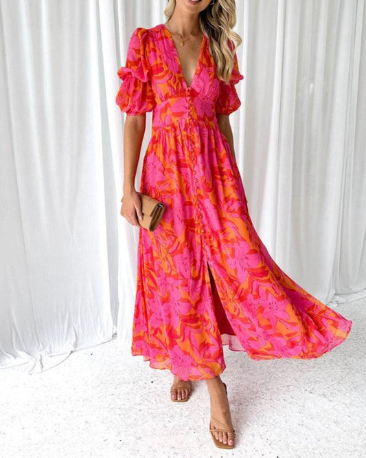 Diana | Rose Red Maxi Dress