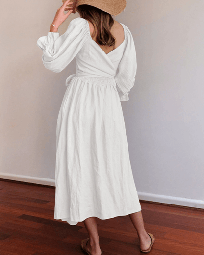 Tara™ | French Dress with Ruffled Sleeves