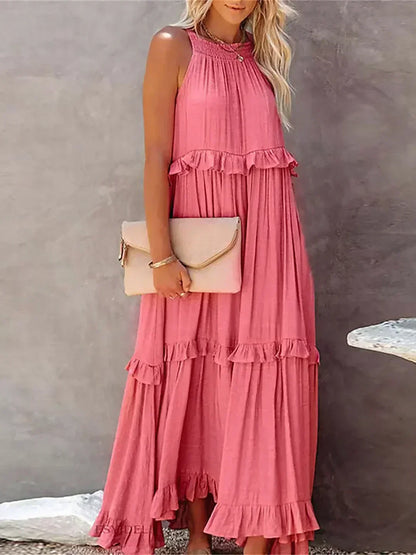 Sarah | Ruffled Halter Maxi Dress (Almost Sold Out)