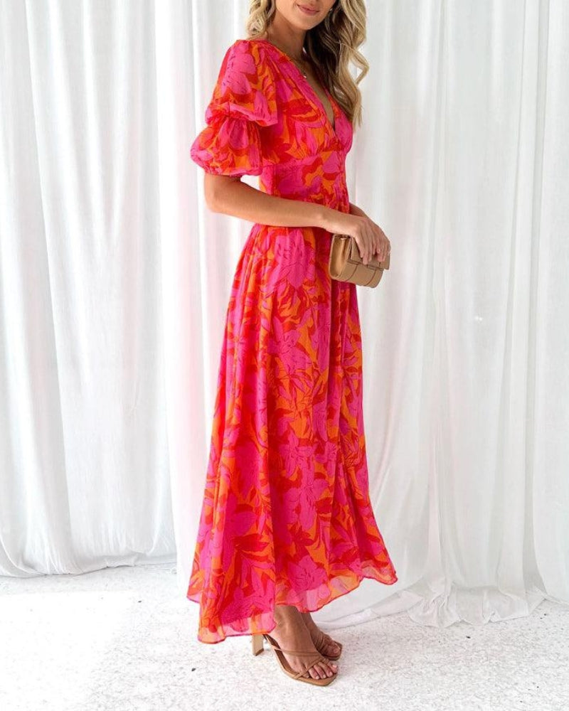 Diana | Rose Red Maxi Dress
