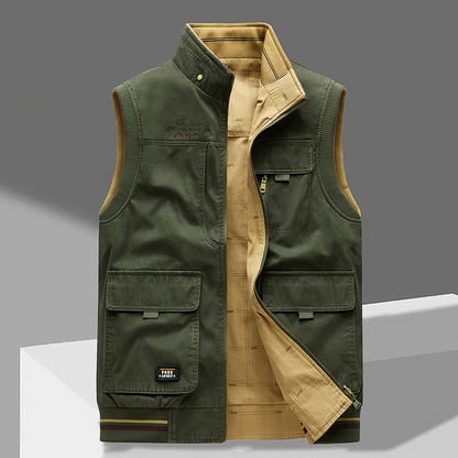 George - Sleeveless Gilet With Multi Pocket