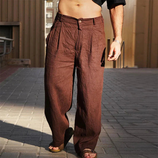 David - Wide Leg Linen Trousers