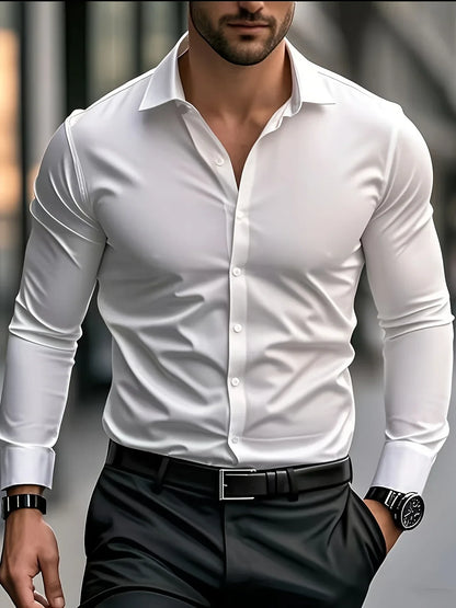 Byron - Elegant Long Sleeve Shirt With Button (1+1 FREE)