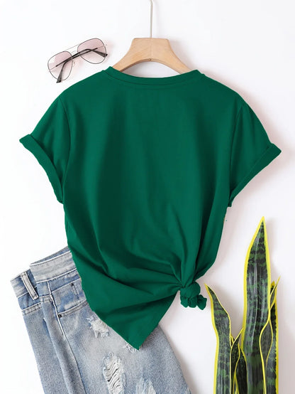 Rosie - Casual Short Sleeve T Shirt With Heart Print (1+1 FREE)