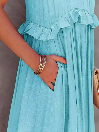 Sarah | Ruffled Halter Maxi Dress (Almost Sold Out)