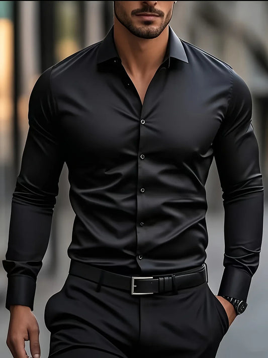 Byron - Elegant Long Sleeve Shirt With Button (1+1 FREE)