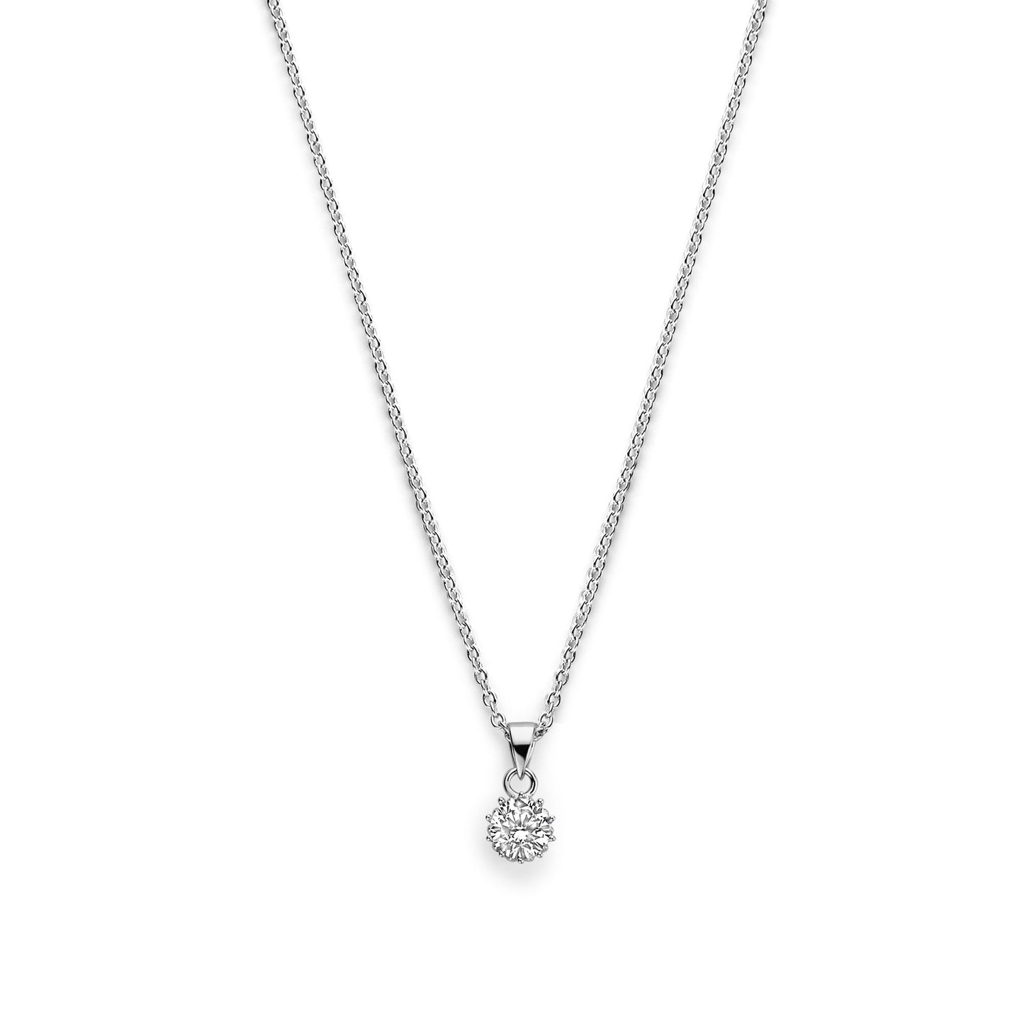 Cento Luci Rosia | 925 Sterling Silver Necklace with Zirconia Stone