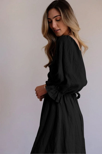 Tara™ | French Dress with Ruffled Sleeves