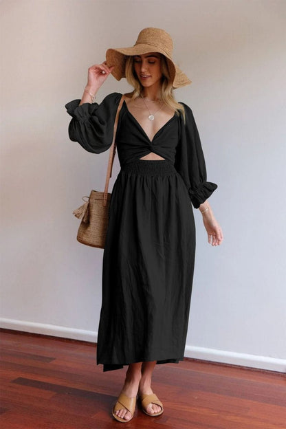 Tara™ | French Dress with Ruffled Sleeves